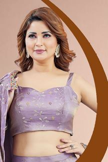 Picture of  Delightful Lavender Designer Palazzo Suit for Engagement, Sangeet, Party, and Festivals