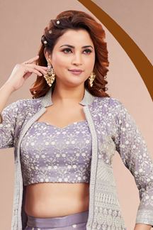 Picture of  Magnificent Purple Designer Palazzo Suit for Sangeet, Party, and Festivals