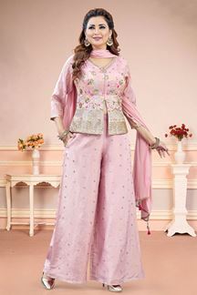 Picture of  Attractive Pink Designer Palazzo Suit for Engagement, Reception, Sangeet, Party, and Festivals