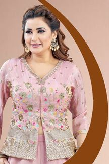 Picture of  Attractive Pink Designer Palazzo Suit for Engagement, Reception, Sangeet, Party, and Festivals