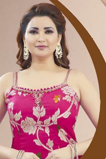 Picture of  Bollywood Hot Pink Designer Palazzo Suit for Engagement, Reception, Sangeet, Party, and Festivals