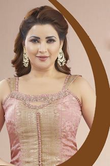 Picture of  Dazzling Peach Designer Palazzo Suit for Engagement, Reception, Sangeet, Party, and Festivals