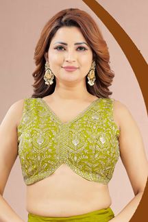 Picture of  Artistic Mehendi Green Designer Palazzo Suit for Mehendi, Reception, Sangeet, and Party
