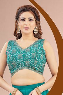 Picture of  Attractive Sky Blue Designer Palazzo Suit for Engagement, Reception, Sangeet, and Party