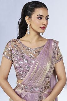 Picture of Fascinating Two Tone Satin Silk Designer Saree for Party