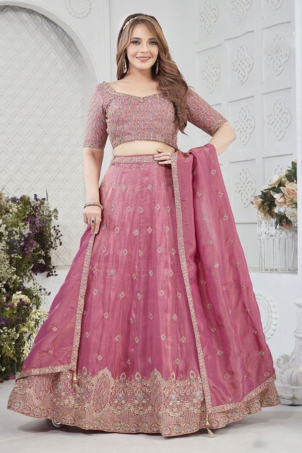Picture of  Surreal Coral Pink Designer Bridal Lehenga Choli for Engagement, Wedding, and Reception