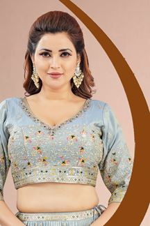 Picture of  Exuberant Blue Designer Wedding Lehenga Choli for Engagement and Reception