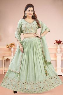 Picture of  Irresistible Pista Green Designer Wedding Lehenga Choli for Engagement and Reception