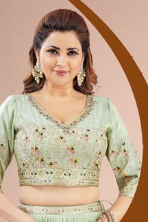 Picture of  Irresistible Pista Green Designer Wedding Lehenga Choli for Engagement and Reception