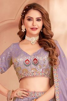 Picture of  Divine Purple Designer Wedding Lehenga Choli for Engagement and Reception