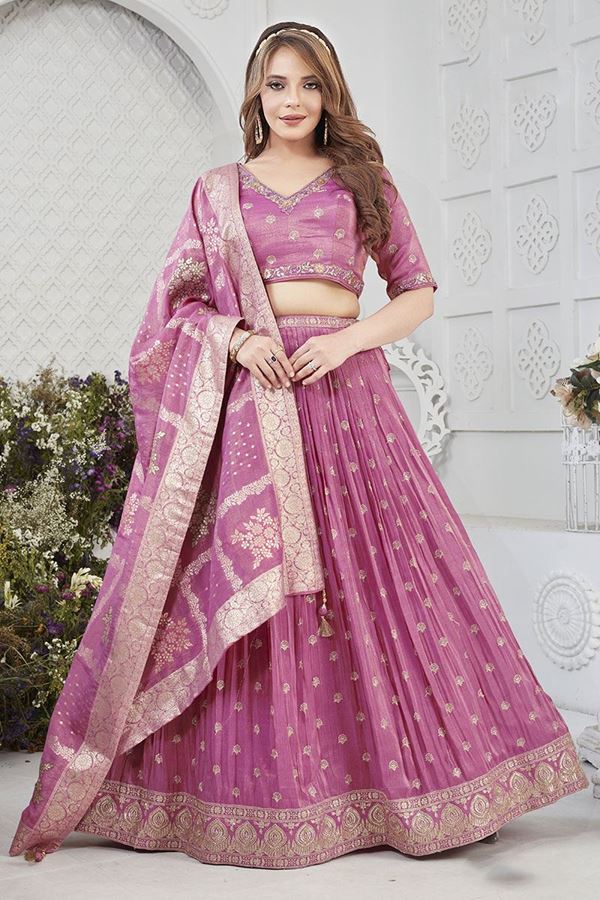 Picture of  Glorious Pink Designer Wedding Lehenga Choli for Engagement, Wedding, and Reception