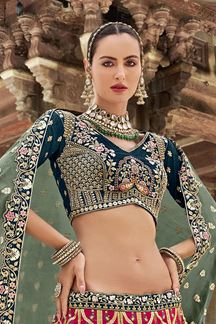 Picture of Captivating Multi Designer Bridal Lehenga Choli for Engagement and Reception