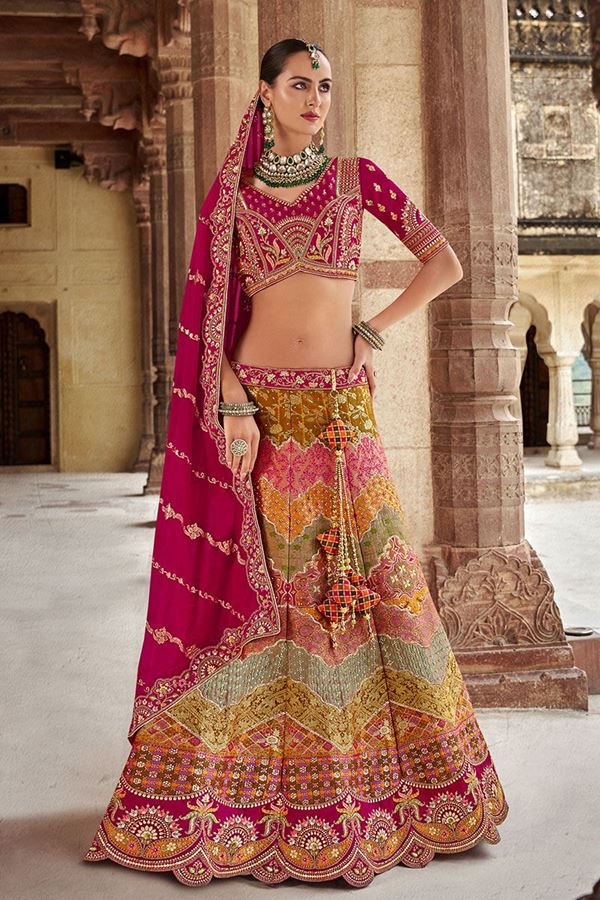 Picture of Charismatic Multi Designer Bridal Lehenga Choli for Wedding and Reception