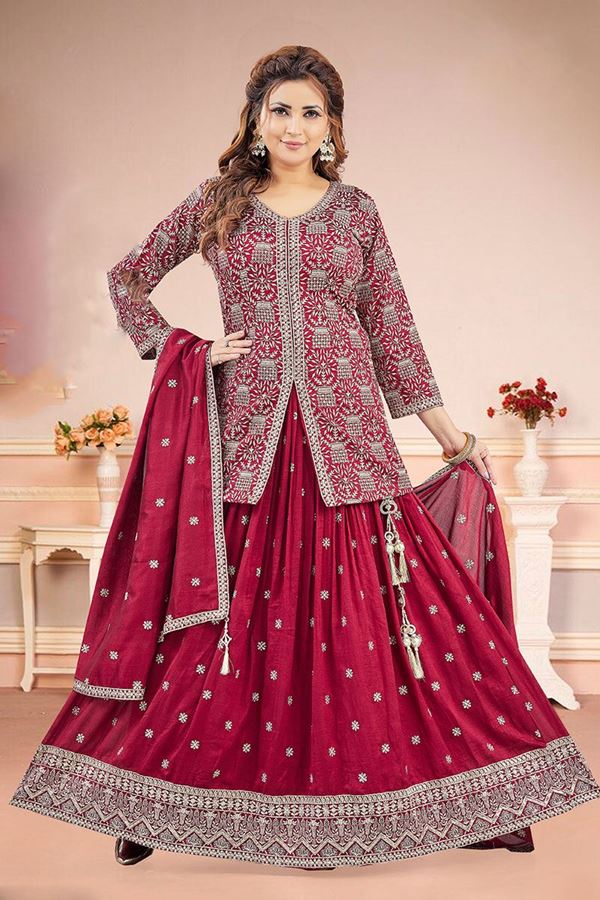 Picture of  Alluring Maroon Designer Wedding Lehenga Choli for Wedding and Reception