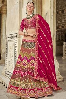 Picture of Smashing Multi Designer Bridal Lehenga Choli for Wedding and Reception