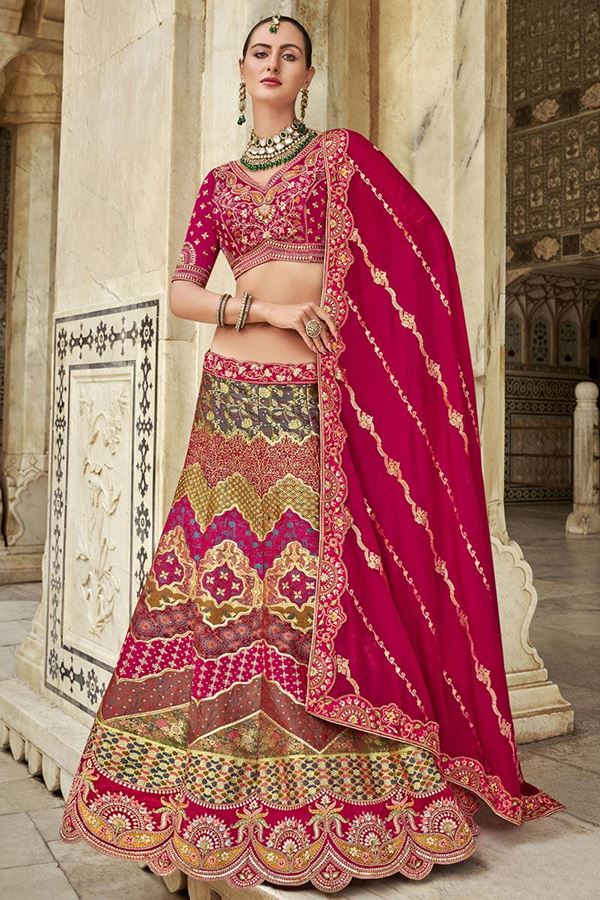 Picture of Smashing Multi Designer Bridal Lehenga Choli for Wedding and Reception