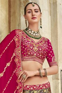 Picture of Smashing Multi Designer Bridal Lehenga Choli for Wedding and Reception