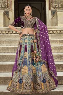 Picture of Spectacular Multi Designer Bridal Lehenga Choli for Engagement and Reception