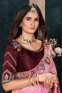 Picture of Delightful Silk Designer Saree for Wedding and Reception