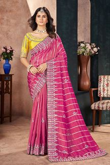 Picture of Lovely Silk Designer Saree for Wedding and Reception