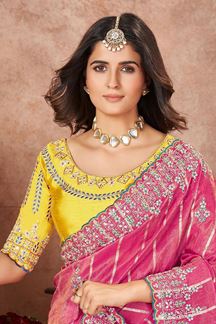 Picture of Lovely Silk Designer Saree for Wedding and Reception