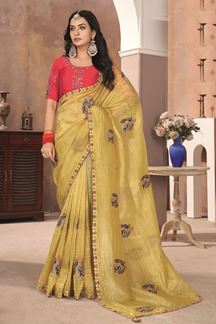 Picture of Exquisite Silk Designer Saree for Haldi, Wedding, and Festivals