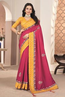 Picture of Beautiful Silk Designer Saree for Wedding and Reception