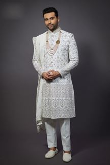 Picture of  Charming Off-White Designer Sherwani for Wedding and Reception