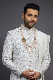 Picture of  Charming Off-White Designer Sherwani for Wedding and Reception