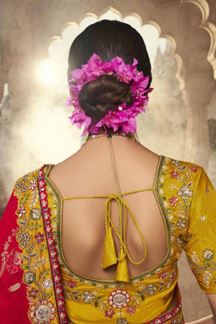 Picture of Pretty Silk Designer Saree for Haldi, Wedding, Reception, and Festivals