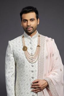 Picture of  Exquisite Off-White Designer Sherwani for Wedding and Reception