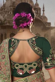 Picture of Royal Silk Designer Saree for Mehendi, Engagement, Wedding, Reception, and Festivals