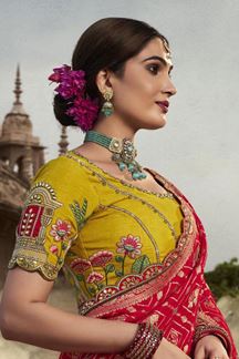 Picture of Aesthetic Silk Designer Saree for Haldi, Wedding, Reception, and Festivals