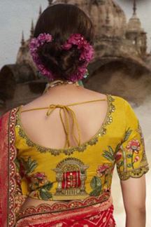 Picture of Aesthetic Silk Designer Saree for Haldi, Wedding, Reception, and Festivals