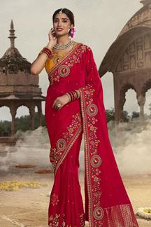 Picture of Enticing Silk Designer Saree for Wedding, Reception, and Festivals