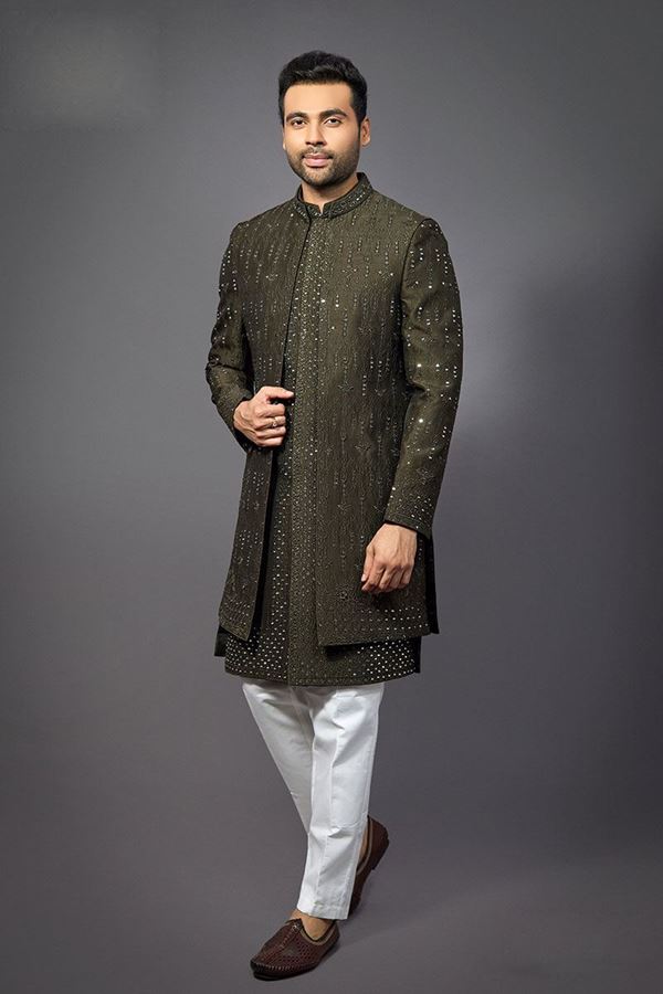 Picture of  Magnificent Brown Designer Jodhpuri Suit for Party, Engagement, Wedding, and Reception