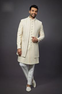 Picture of  Fashionable Cream Designer Jodhpuri Suit for Party, Engagement, and Sangeet