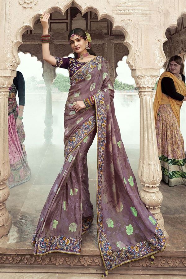 Picture of Ethnic Silk Designer Saree for Engagement and Reception