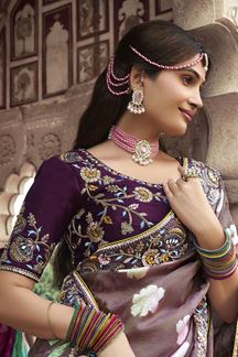 Picture of Ethnic Silk Designer Saree for Engagement and Reception