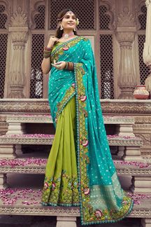 Picture of Captivating Silk Designer Saree for Wedding, Sangeet, and Reception