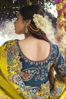 Picture of Fascinating Silk Designer Saree for Haldi, Wedding and Reception