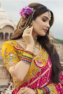 Picture of Creative Silk Designer Saree for Haldi, Wedding and Reception