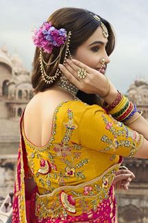 Picture of Creative Silk Designer Saree for Haldi, Wedding and Reception
