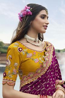 Picture of Bollywood Silk Designer Saree for Wedding and Reception