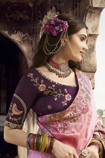 Picture of Dazzling Silk Designer Saree for Engagement and Reception