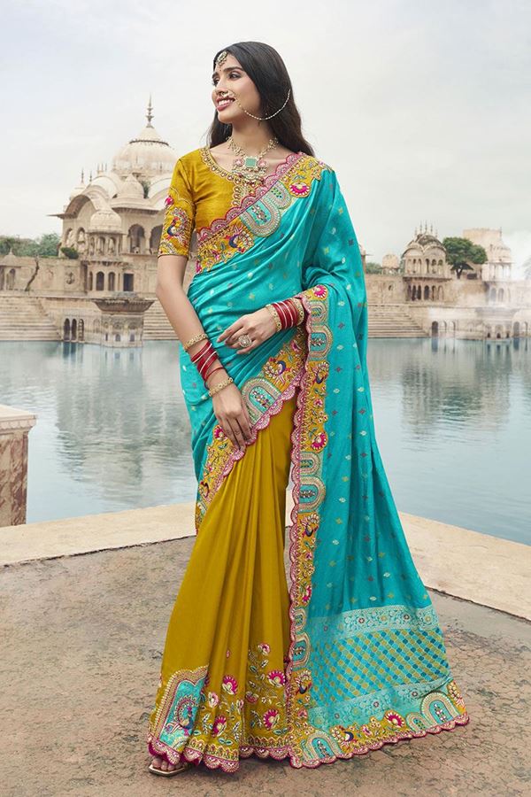 Picture of Mesmerizing Silk Designer Saree for Wedding and Reception