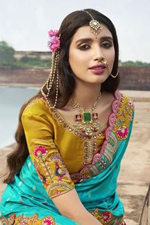 Picture of Mesmerizing Silk Designer Saree for Wedding and Reception