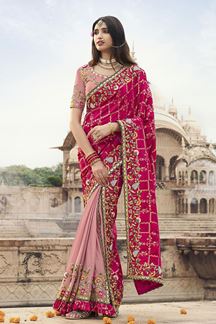 Picture of Striking Silk Designer Saree for Wedding and Reception
