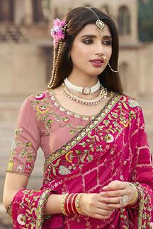 Picture of Striking Silk Designer Saree for Wedding and Reception