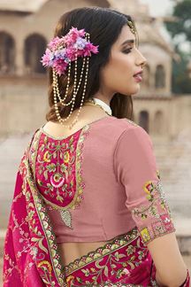 Picture of Striking Silk Designer Saree for Wedding and Reception